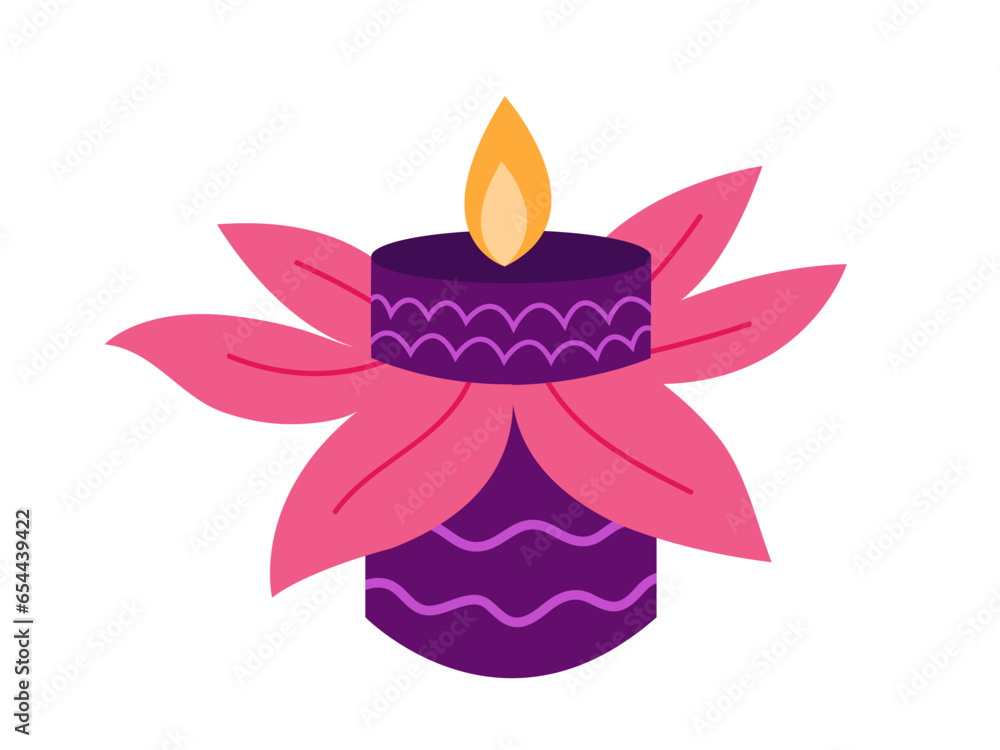 Fototapeta premium Diwali lamp flower shape vector illustration