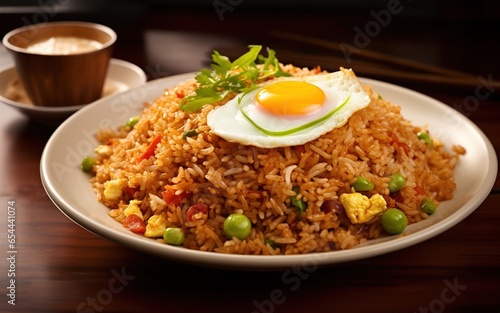Nasi goreng ayam is a traditional Indonesian fried rice dish also popular in Singapore, Brunei and Malaysia. Made with a combination of chicken thighs, rice, and lots of seasonings