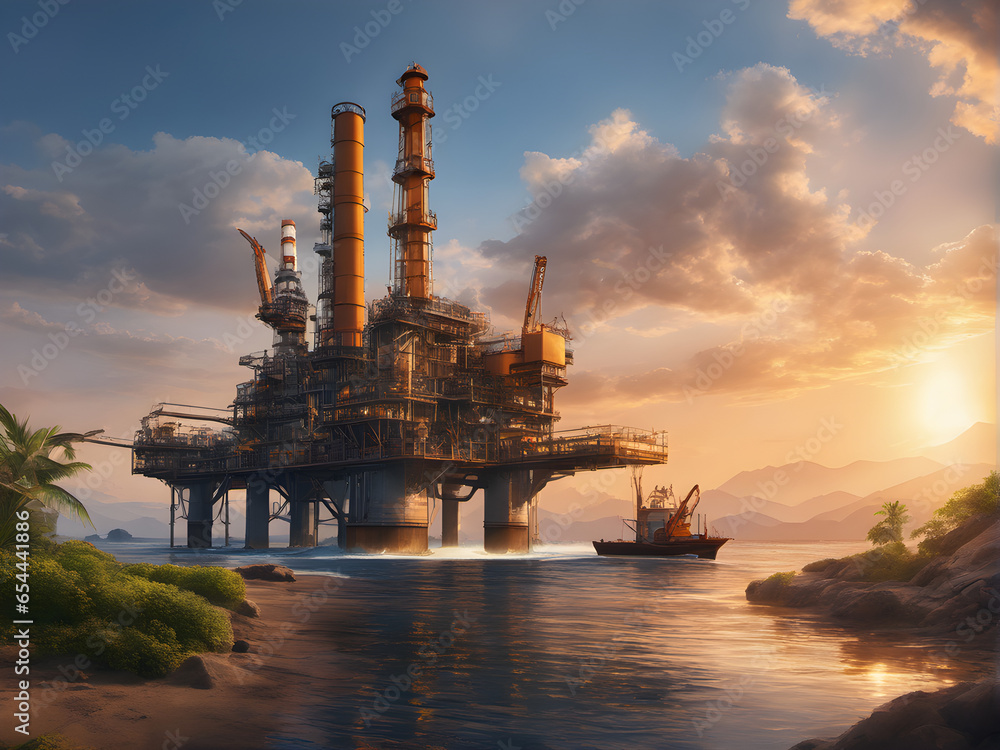 Oil refinery in an industrial zone. Industrial zone of oil and gas. Close-up of industrial pipelines of an oil refinery. generative AI Oil refinery in an industrial zone. Industrial zone of oil and gas. Close-up of industrial pipelines of an oil refinery. generative AI
