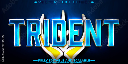 Trident text effect, editable poseidon and mythology text style