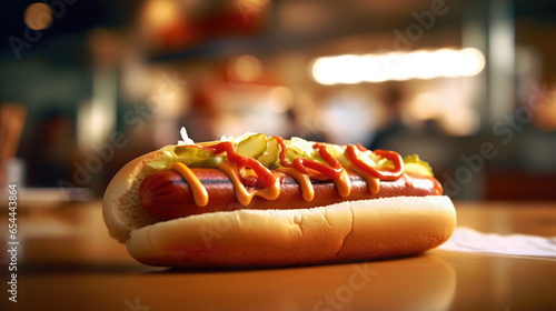 A perfectly prepared hot dog ready to be served
