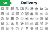 Set of outline delivery Icons. Vector icons collection for web design, mobile apps, infographics and ui
