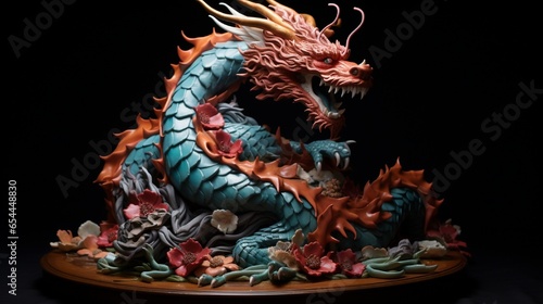 Wallpaper Mural A cake that takes on the form of a majestic dragon, featuring intricate scales and a sense of mythical wonder. Torontodigital.ca