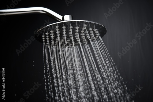 Water droplets falling from a shower nozzle