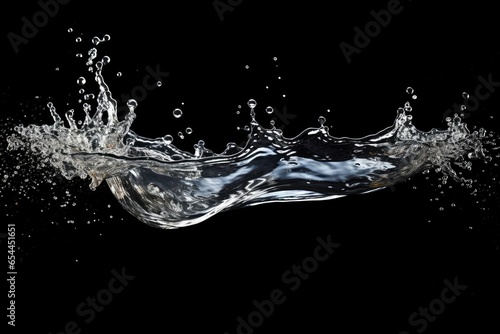 Water splashes against a black background