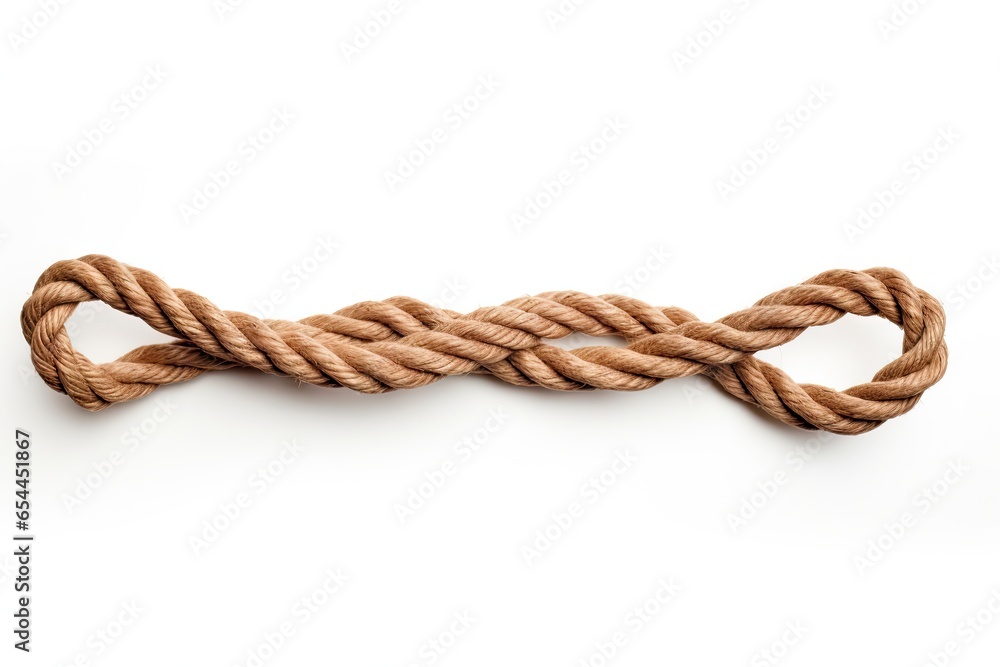 Wavy rope isolated and lassoed on white background