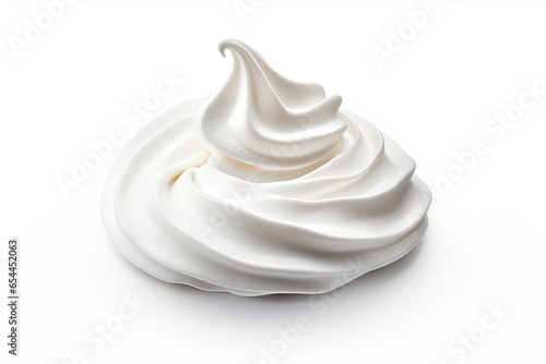Whipped cream on a white background