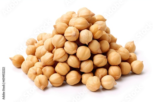 White background chickpeas isolated