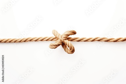 White background with isolated rope and bow