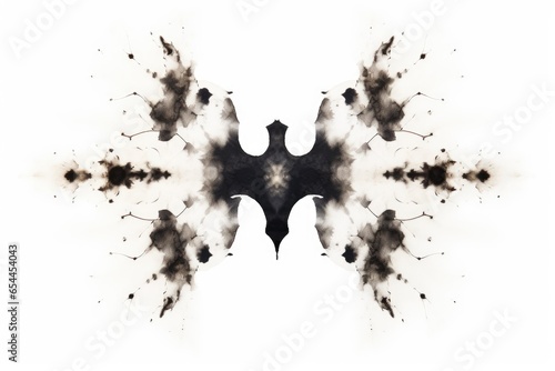 White background with isolated Rorschach inkblot test photo