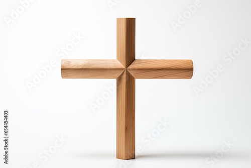 White background with wooden cross