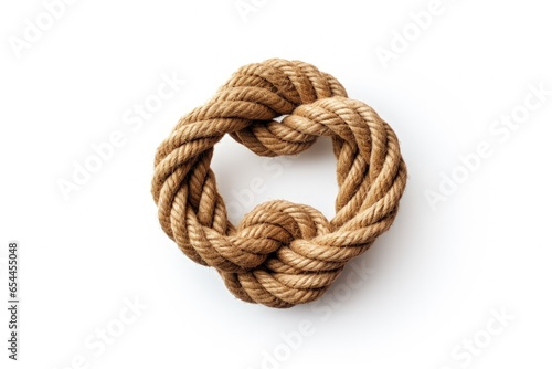 White isolated rope knot