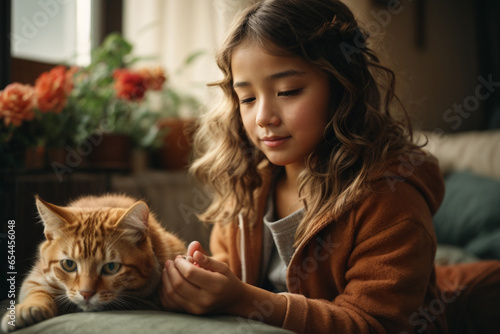 Chica y su mascota