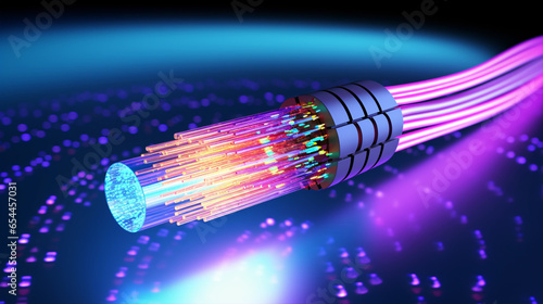 Detailed 3D illustration of an optical fiber cable..
