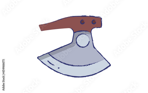 Ulu blade hand drawn illustration 