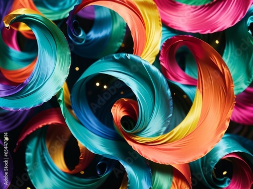 Colorful Elegance Celebrating Diwali with Swirling Silk Dance. AI Generated.