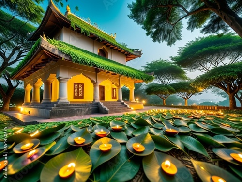 Whispers of Diwali Nature s Serenade of Ancient Tales. AI Generated.
