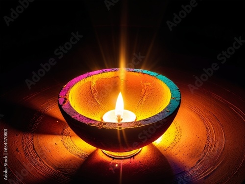 Radiance of Hope Diwali s Triumph in Glowing Splendor. AI Generated. photo