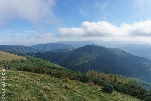 Basque landscape beautiful hills covered with forest, Aiako Harria, Gipuzkoa, Basque Country, Spain