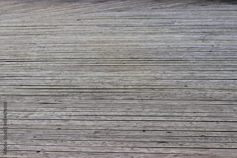 A wooden platform seen closely from the terrace boards A wooden platform seen closely from the terrace boards