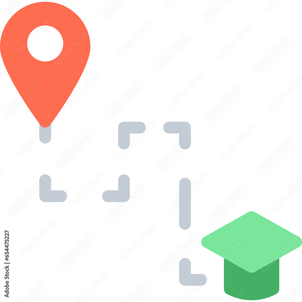 Route icon on transparent background Route icon on transparent background
