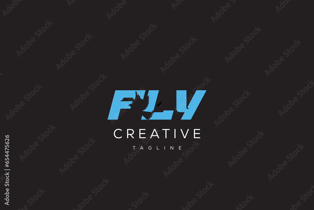 letter Fly with plane logo vector template. logo for travel label, tourism, journey posters, airways identity, and tech transportation