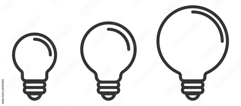 Light bulb icon vector. Llightbulb idea logo concept. Set lamps electricity icons web design element. Led lights isolated silhouette. Light bulb icon vector. Llightbulb idea logo concept. Set lamps electricity icons web design element. Led lights isolated silhouette.