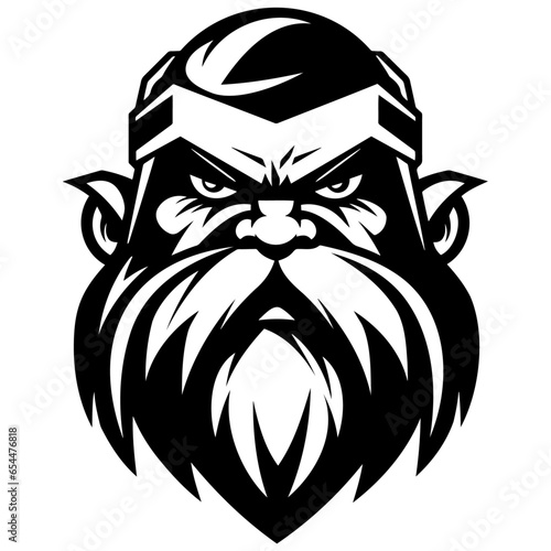 Vector head of a fantasy dwarf in a mascot style