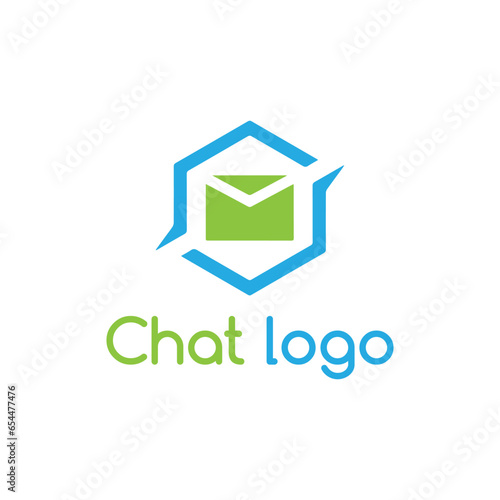 digital chat logo design vector