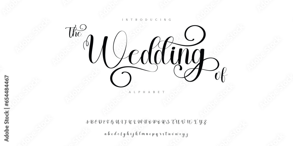 a wedding invitation alphabet font typeface logotype. vector eps abc editable - obrazy, fototapety, plakaty 