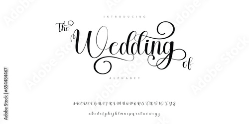 a wedding invitation alphabet font typeface logotype. vector eps abc editable