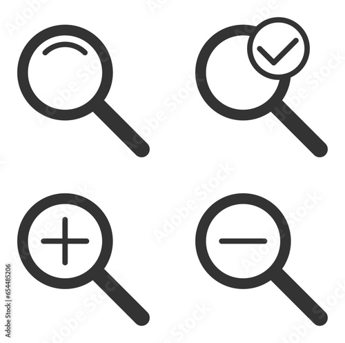 Zoom icon vector. Set of zooming icons.