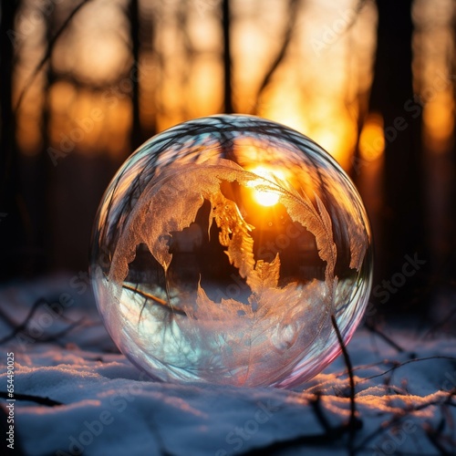 Snow globe in the forest