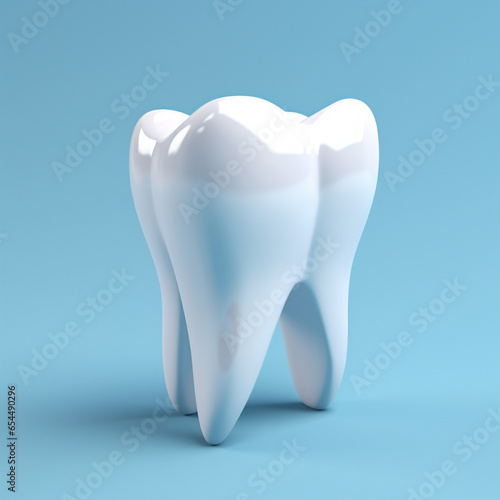 White teeth in a blue background 