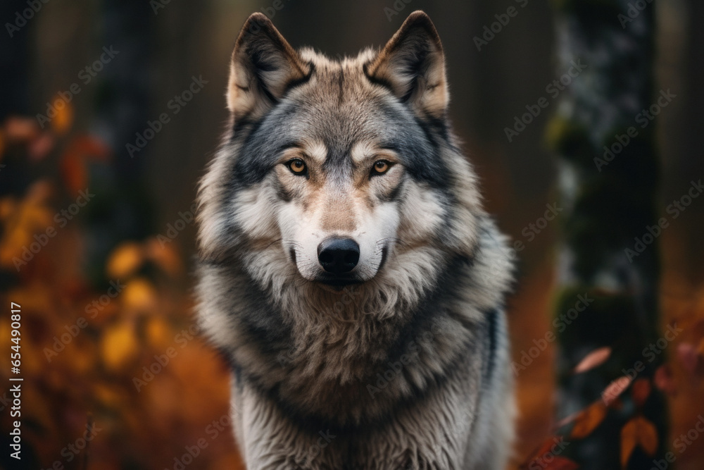 Gray Wolf in the Wildlife