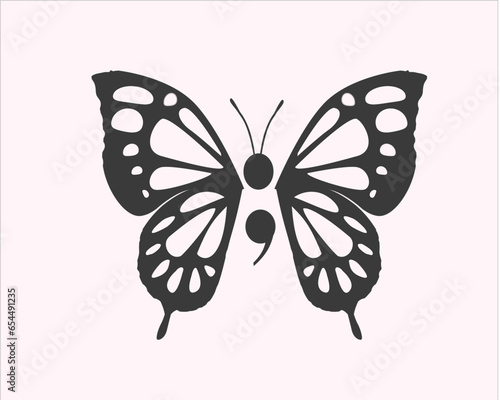 butterfly on white background semi colon butterfly