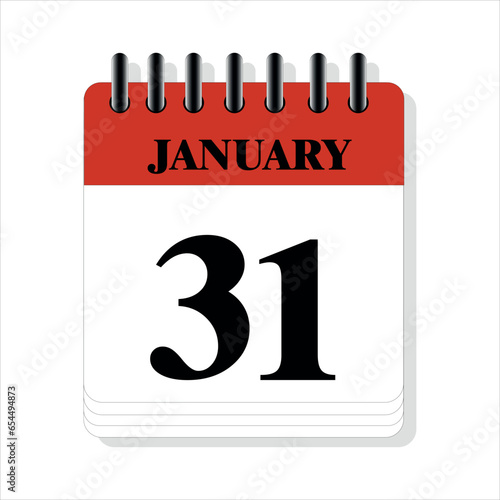 January 31 calendar date design