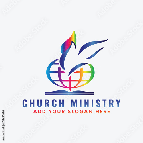 church ministry logo design vector