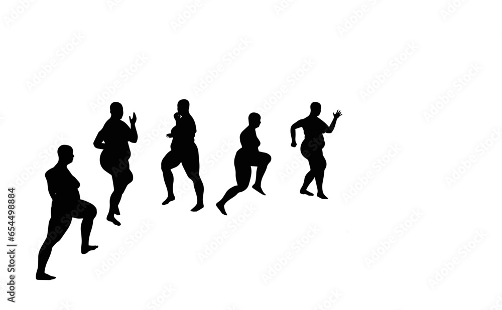 Black group of female silhouette drawings Black group of female silhouette drawings
