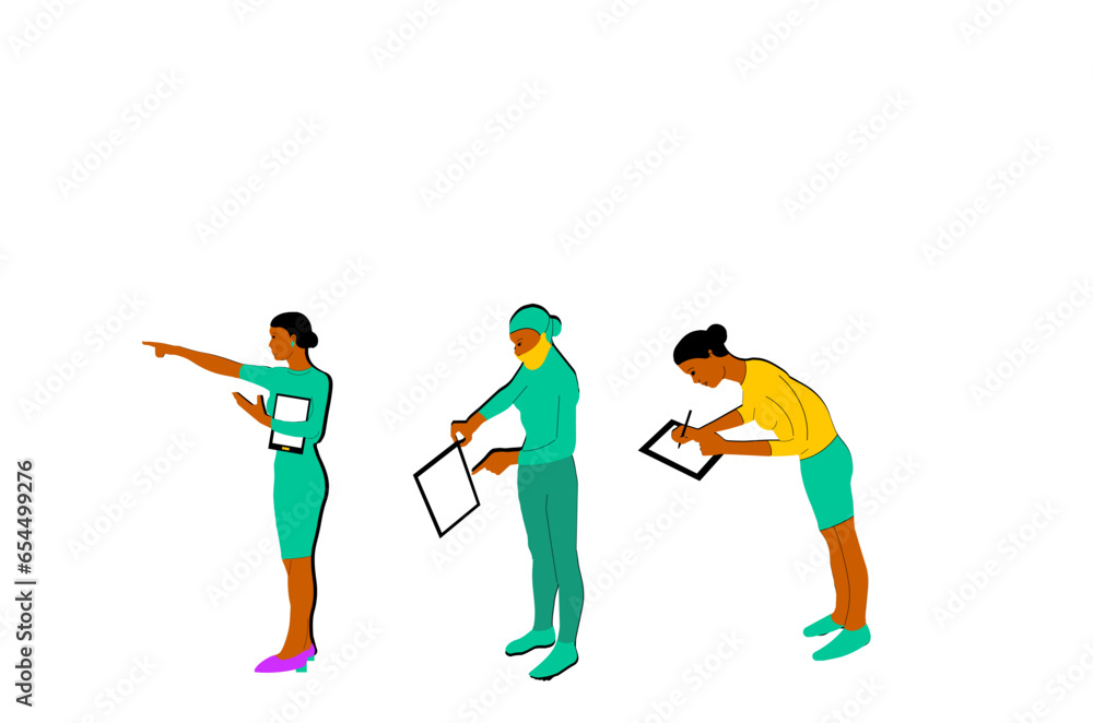 Obraz premium Vector illustration of productive women