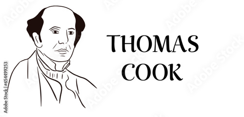 Vector illustration of Thomas Cook's portrait