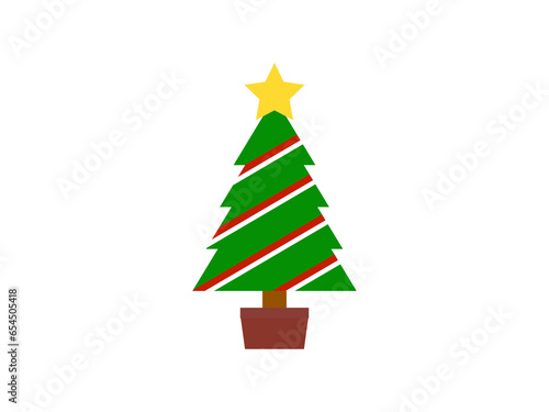 ギザ三角クリスマスツリーアイコン：A