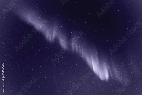 Northern lights, aurora borealis. Monochrome blue space background