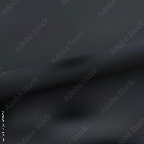 Wrinkled black fabric. Sample of satin or silk fabric.