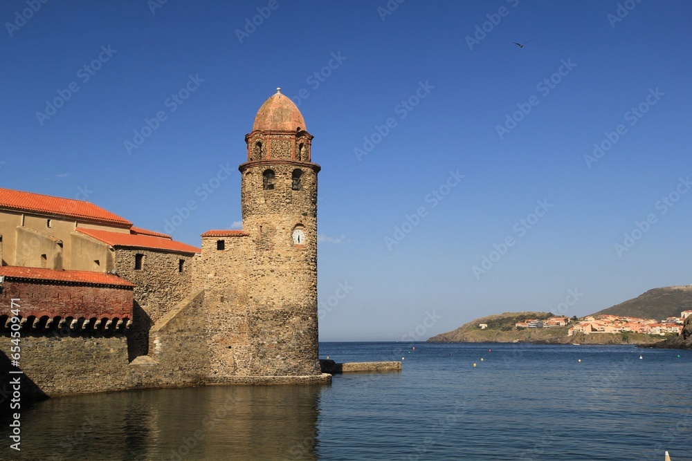 French south Mediterranean tower  of Collioure