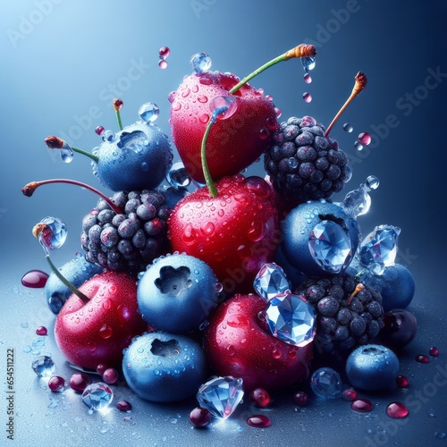 berries and blueberries