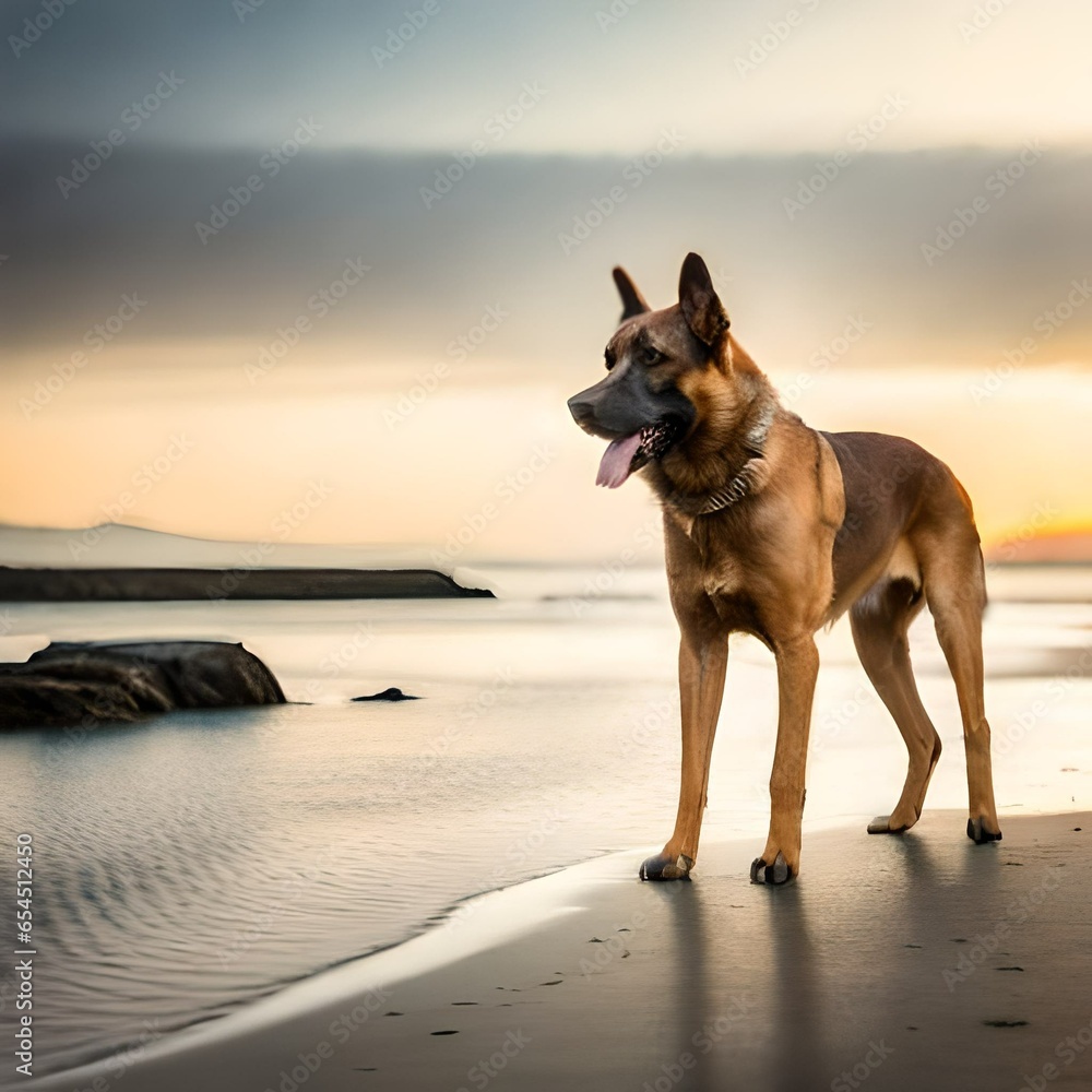 german shepherd dog on beach german shepherd dog on beach