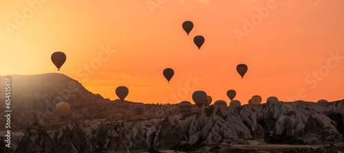air ballons in early morning Cappadocia