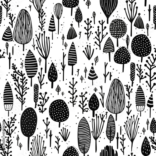 Black and white doodle seamless patterns. Vector illustration. Trendy Freehand Graphic Design for banner, poster, card, cover, invitation, placard, brochure or header, for fabric, polygraphy.