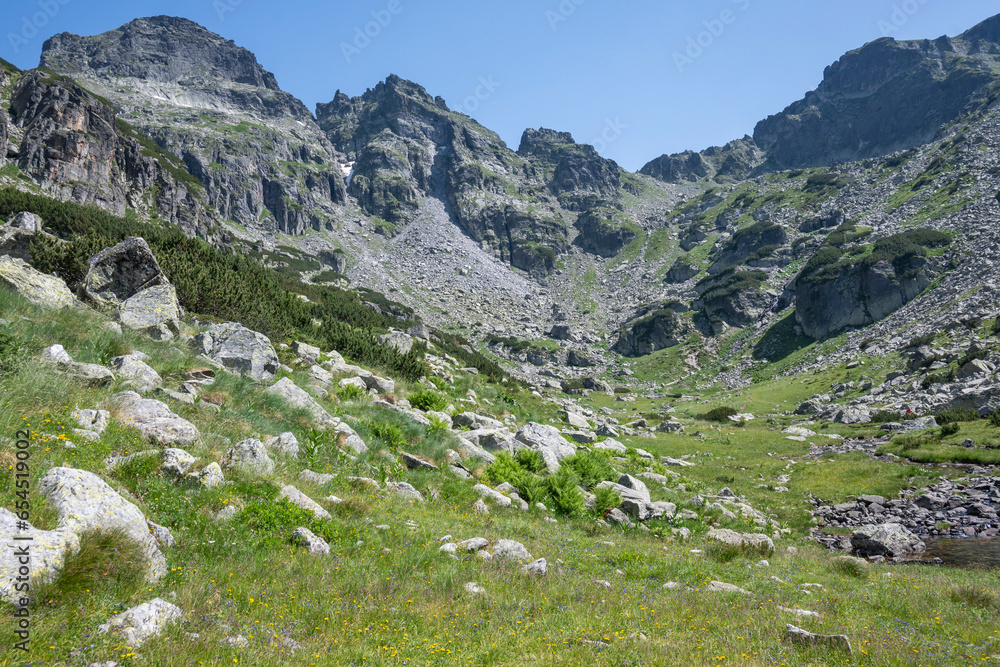 Fototapeta premium Landscape of Rila Mountain near Malyovitsa peak, Bulgaria